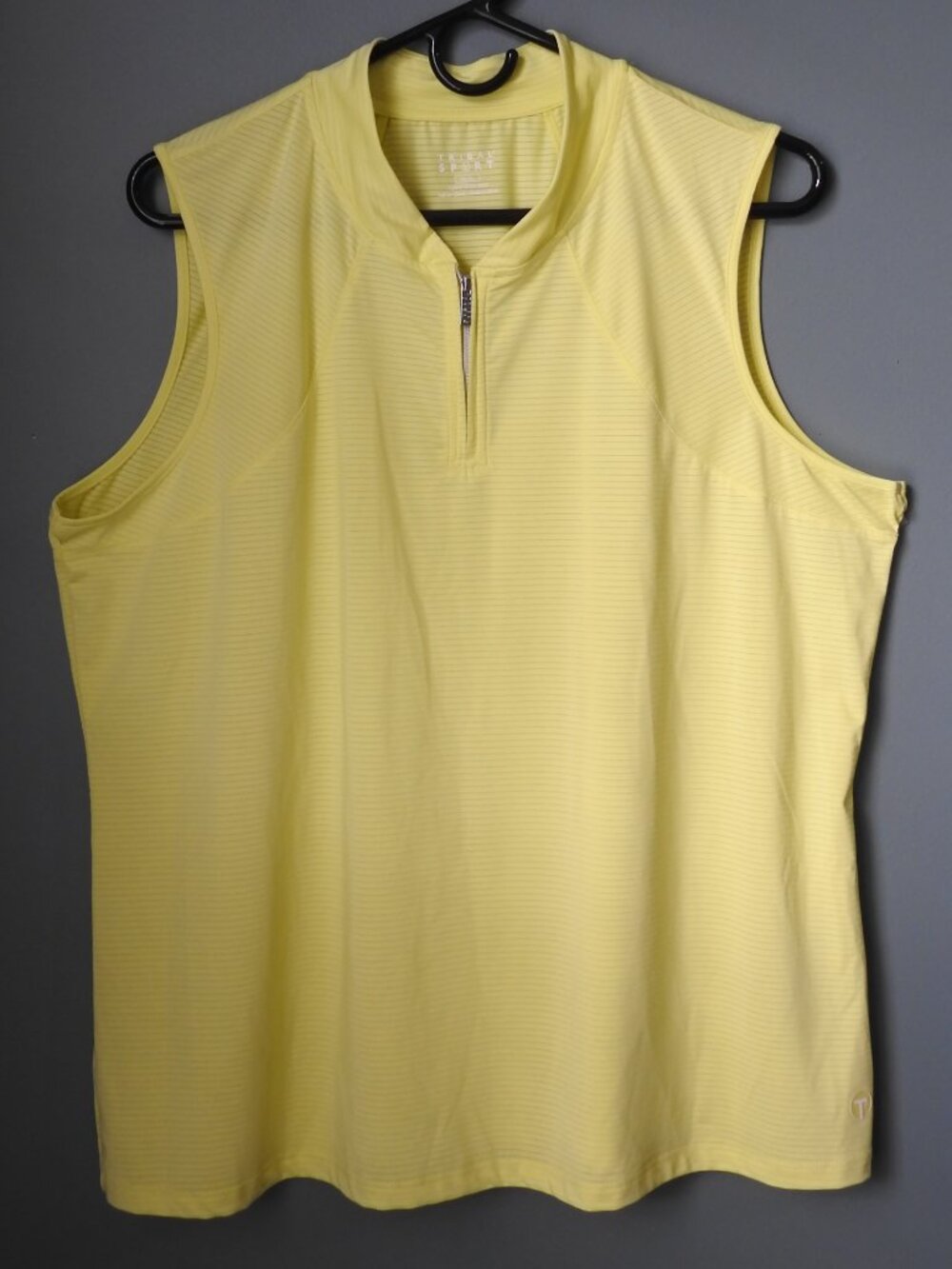 Tribal Sport Zip Yellow Golf Sleeveless Top XL